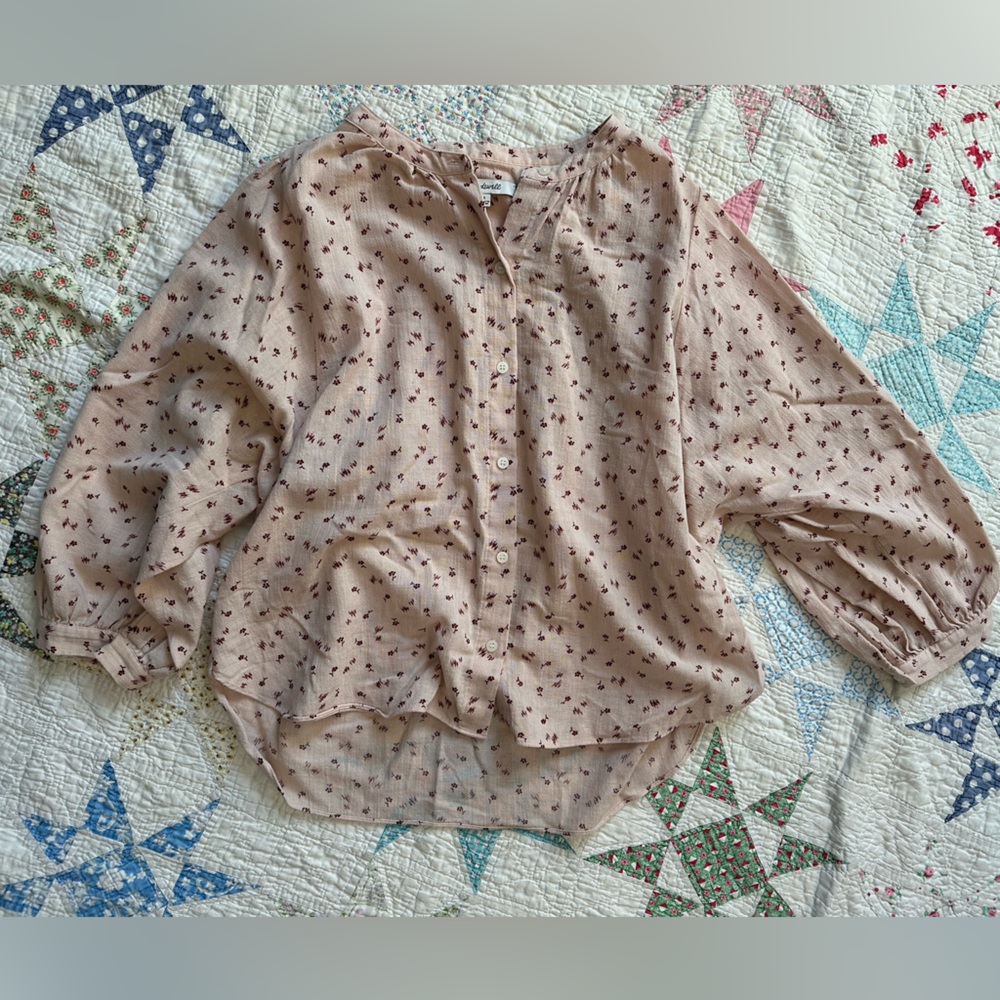 Madewell Floral Pink Women's Blouse Top